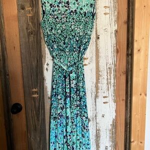 Charter Club Floral Maxi Dress in Green and Blue